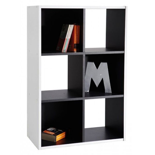 etagere 6 casiers noir