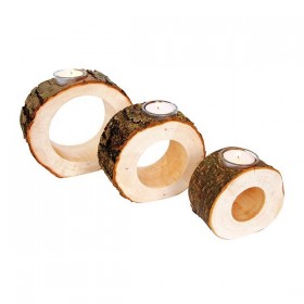 Photophore bois rond