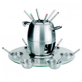 Service à fondue sur socle en verre 6 personnes
