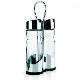 Set huilier- vinaigrier verre et inox