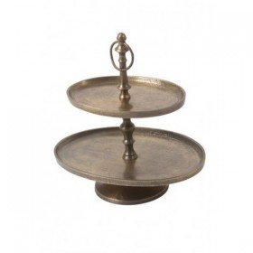 Serviteur oval 2 niveaux bronze antique