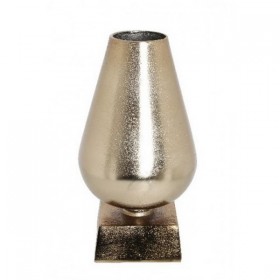 Vase sur pied métal doré-rose - H 34cm