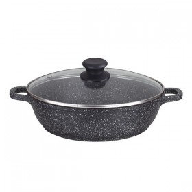 Sautoir 24 cm en fonte d'alu effet pierre kaiser pro.