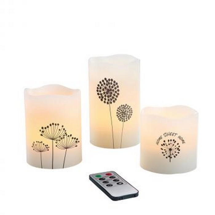 Bougie led - Lot de 3 bougies Led - télécommande