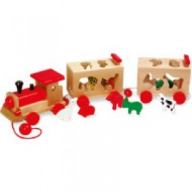 Train en bois éducatif