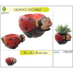 Cache-pot décor coccinelle