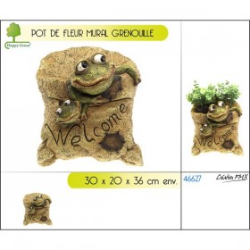 Pot de fleur mural décor grenouille