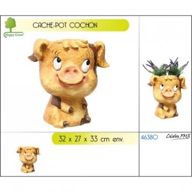 Cache pot décor cochon