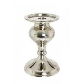 Bougeoir métal argenté 20cm