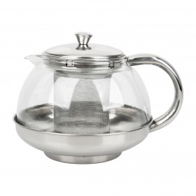 Théière en verre et inox