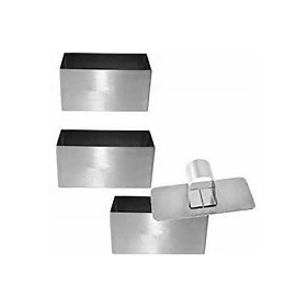 Rectangle emportes-pièces lot de 3 et poussoir Inox
