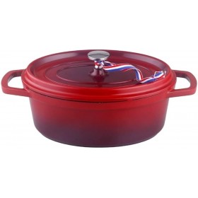 Cocotte en fonte d'aluminium émaillée ovale tous feux