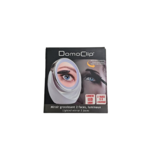 Miroir grossissant 2 faces, lumineux 6 LED