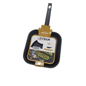 Grill en fonte d'aluminium carré 26 cm Sitram compatible tous feux
